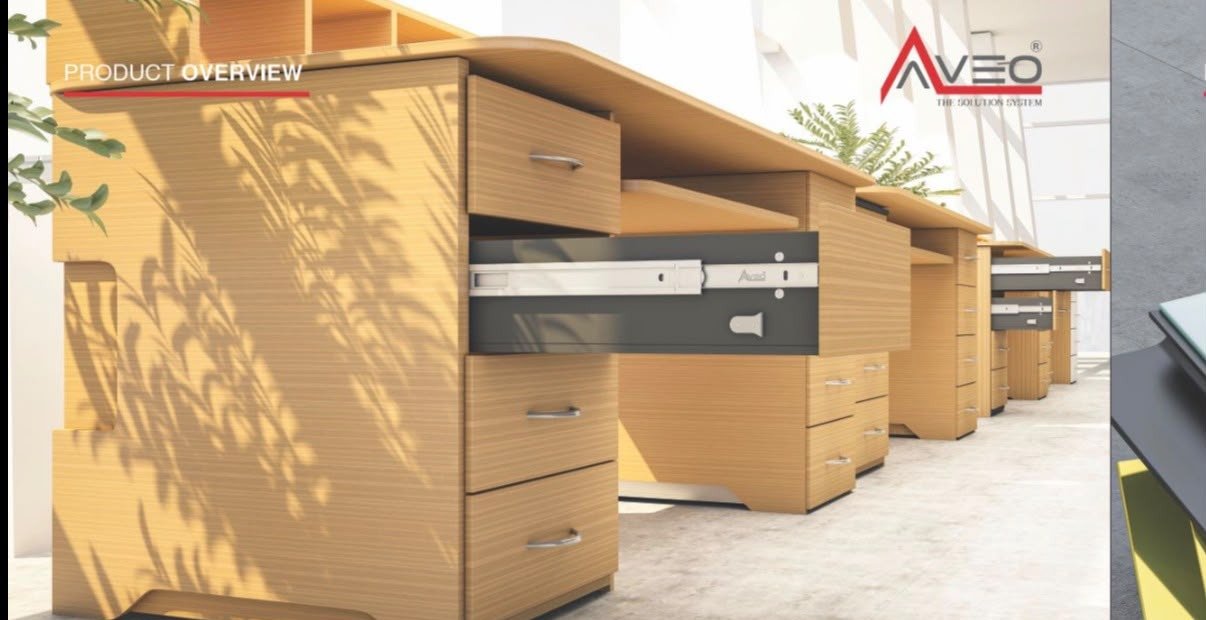 Office cabin with drawer units